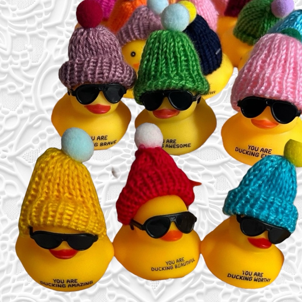 Rubber Duckies Set of 6 Mini Ducks Ducking Awesome Brave Enough Worthy Beautiful - Picture 1 of 11
